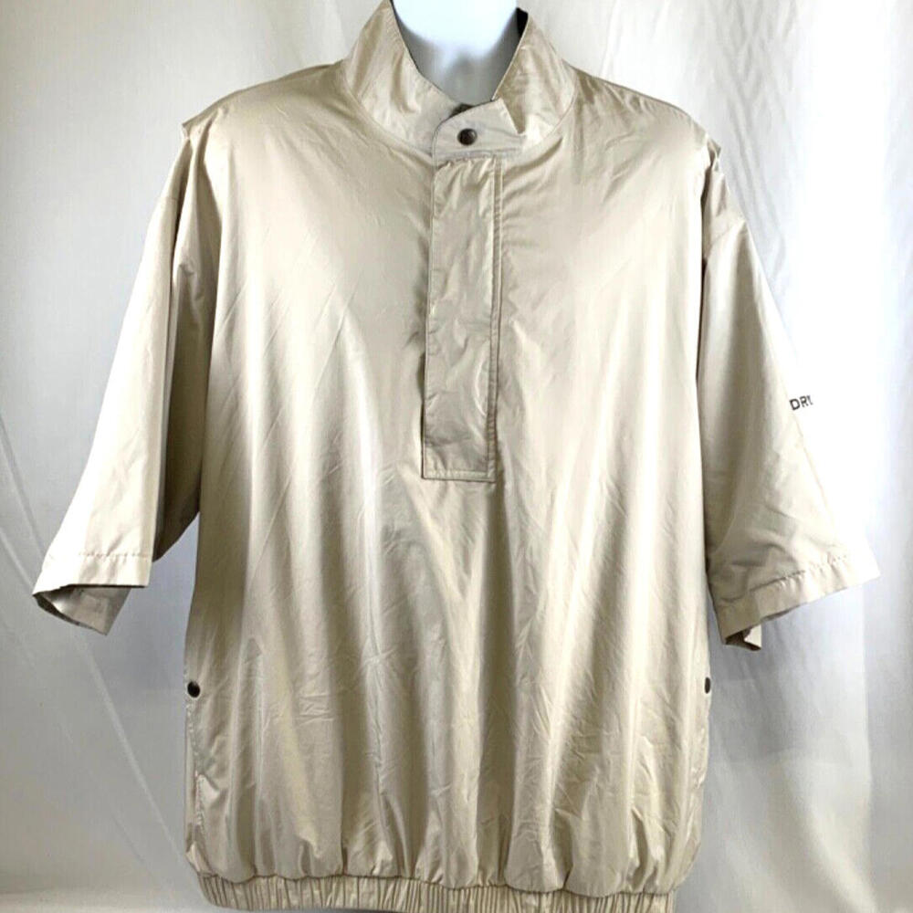 EUC Dry Joys by Foot Joy Beige Lined Half Sleeve Wind Jacket XL